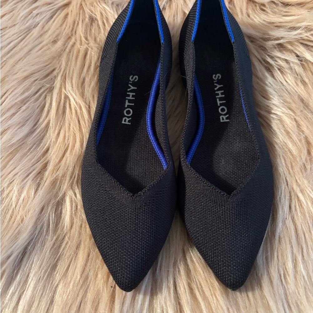 Rothy's Women's Black and Blue Flats - Picture 4 of 9
